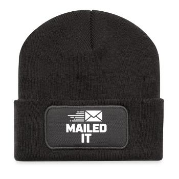 Postbote als Geschenk für Postboten - Recycelte Patch Beanie - Dunkelgrau - Vorne