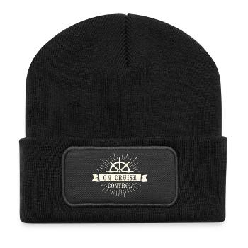 Auf dem Cruise Control Nautical Emblem - Recycelte Patch Beanie - Schwarz - Vorne