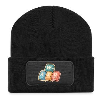 Kawaii WASD Gaming Gamer Cute Cute Gift - Recycled Patch Beanie - black - Front