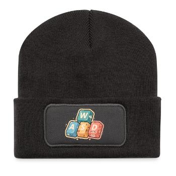 Kawaii WASD Gaming Gamer Süß Niedlich Geschenk - Recycelte Patch Beanie - Dunkelgrau - Vorne