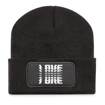 Miroir Amour Illusion Typo - Beanie recyclé à patch - charbon - Devant