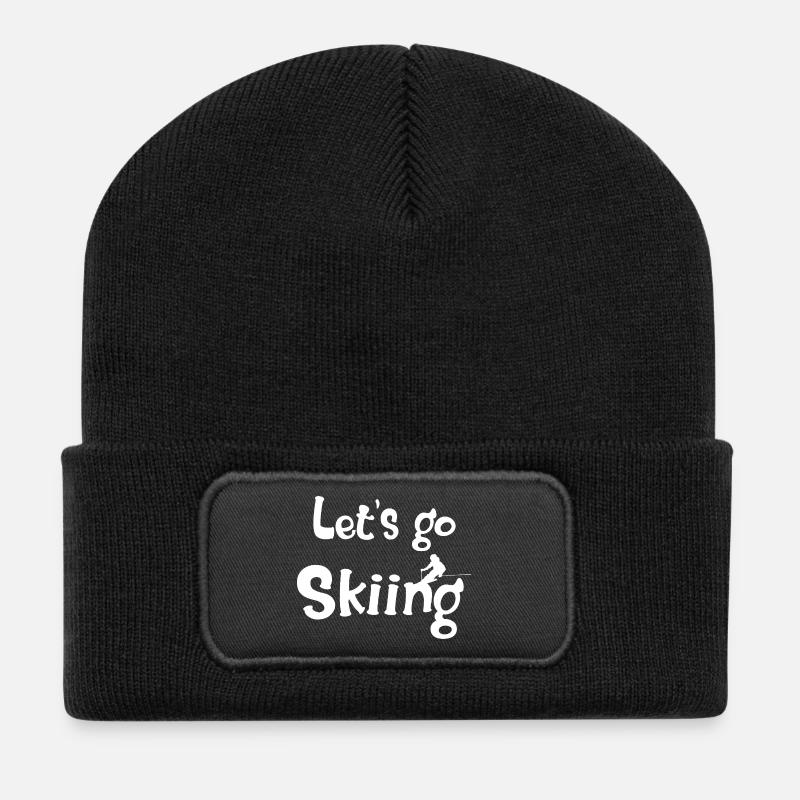 Bold ski lover - Recycled Patch Beanie - black