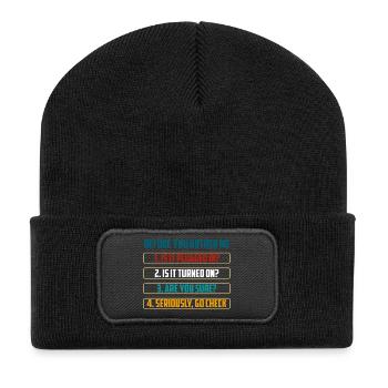 Before You Bother Me Tech Checks - Recycled Patch Beanie - black - Front