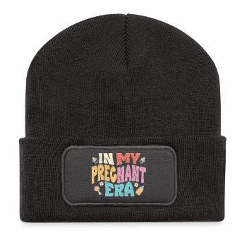 Pendant ma grossesse - Beanie recyclé à patch - charbon - Devant