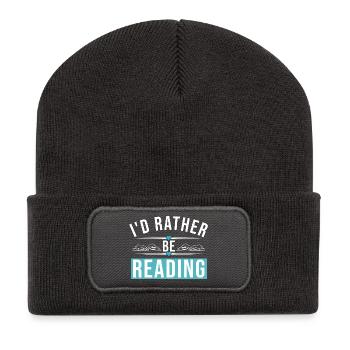 I'D RATHER BE READING - Recycelte Patch Beanie - Dunkelgrau - Vorne