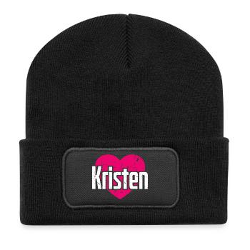 J’aime Kristen Pink Heart J’aime Kristen - Beanie recyclé à patch - noir - Devant