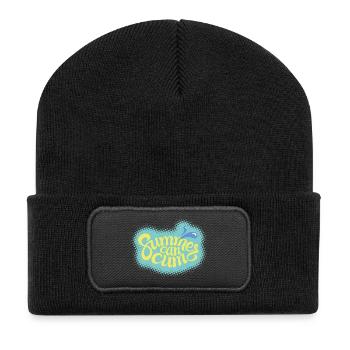 Heißer Sommer Vibe – Summers Can Cum Statement - Recycelte Patch Beanie - Schwarz - Vorne