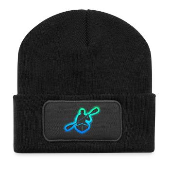 Canoë Pédalo Enfants Hommes Garçons Kayak - Beanie recyclé à patch - noir - Devant