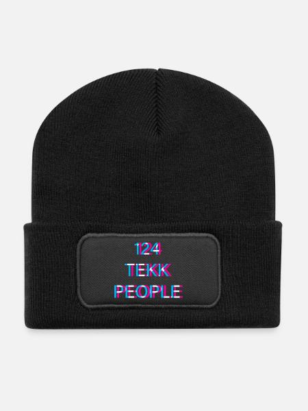 Hardtekk Tekk - Recycelte Patch Beanie - Schwarz