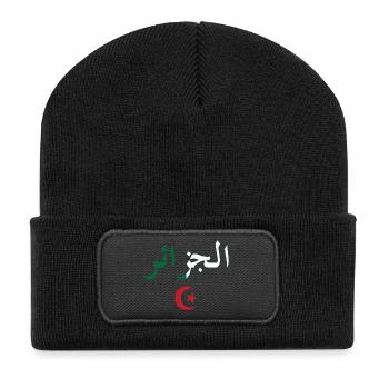 Algerien BZ-Flagge - Recycelte Patch Beanie - Schwarz - Vorne