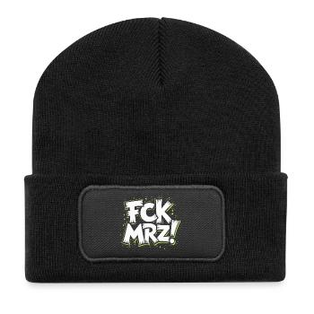 FCK MRZ Politischer Protest Slogan - Recycelte Patch Beanie - Schwarz - Vorne