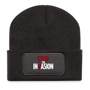Stop The Invasion Gegen Aggression - Recycelte Patch Beanie - Dunkelgrau - Vorne