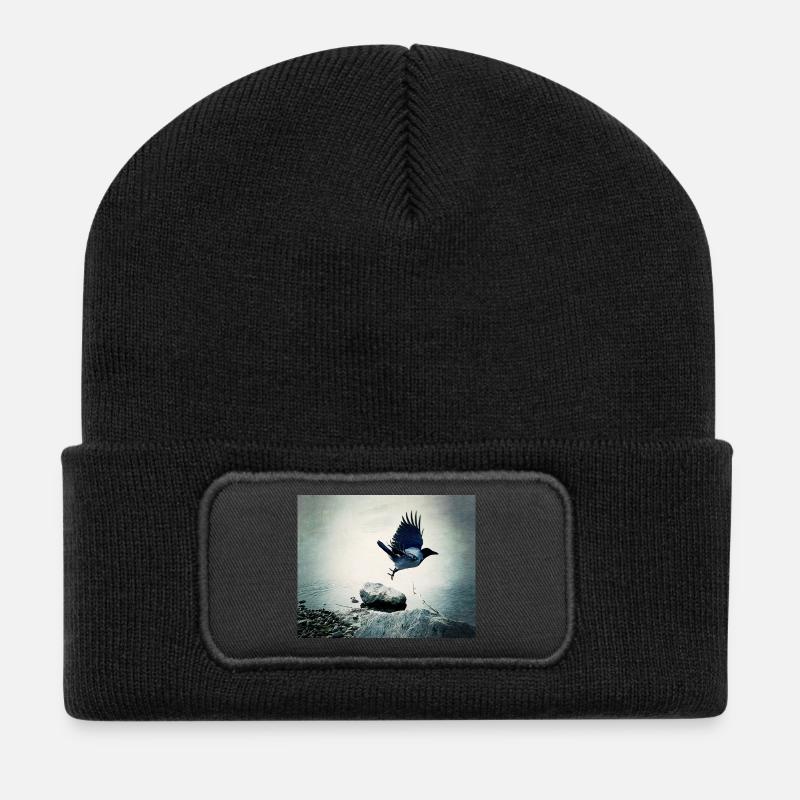 Le Vol du Corbeau - Beanie recyclé à patch - noir