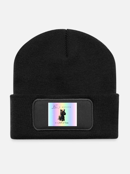 Be a Unicorn in a field of horses - Recycelte Patch Beanie - Schwarz
