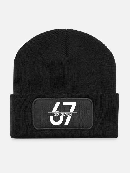 67 Six Seven Meme 6 7 clean - Recycelte Patch Beanie - Schwarz
