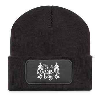 Pilates Enthusiasts It´s A Namaste-ful Day Pilates - Recycelte Patch Beanie - Dunkelgrau - Vorne