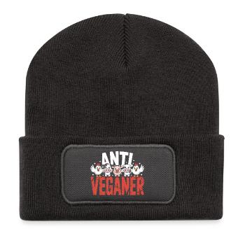 Anti Veganer - Mèmes allemands drôles - Beanie recyclé à patch - charbon - Devant