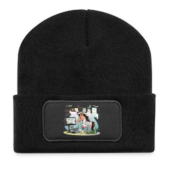 Digital Graffiti Pony - Recycled Patch Beanie - black - Front