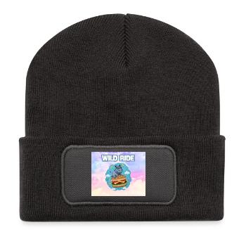 Wild Ride Hippo Burger Patch - Recycelte Patch Beanie - Dunkelgrau - Vorne