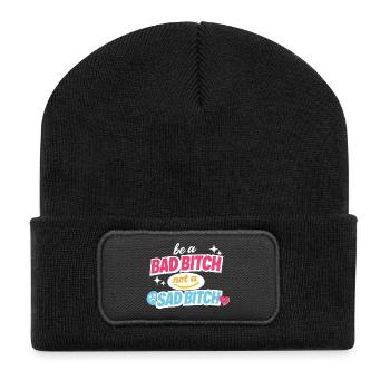 Sois une mauvaise, pas une triste déclaration - Beanie recyclé à patch - noir - Devant