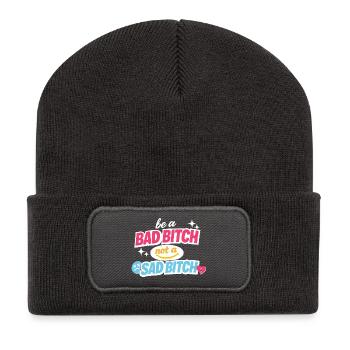 Be A Bad B*tch Not A Sad B*tch Statement - Recycled Patch Beanie - dark grey - Front
