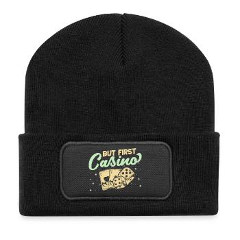 Gambling Fan But First Casino - Recycled Patch Beanie - black - Front