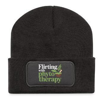 Herbalist Flirting With Phytotherapy Professional  - Recycled Patch Beanie - dark grey - Front