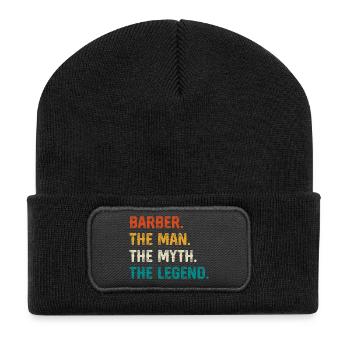 Barber Myth Legend Shirt - Recycelte Patch Beanie - Schwarz - Vorne