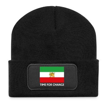 Zeit für Veränderung Iran-Flagge - Recycelte Patch Beanie - Schwarz - Vorne