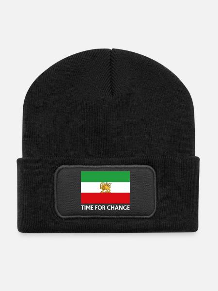 Time for Change Iran Flag - Recycled Patch Beanie - black