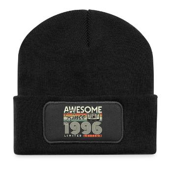 30. Geburtstag Retro Geschenk 1996 Jahrgang - Recycelte Patch Beanie - Schwarz - Vorne