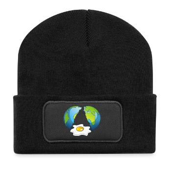 La planète Terre est un oeuf - Beanie recyclé à patch - noir - Devant