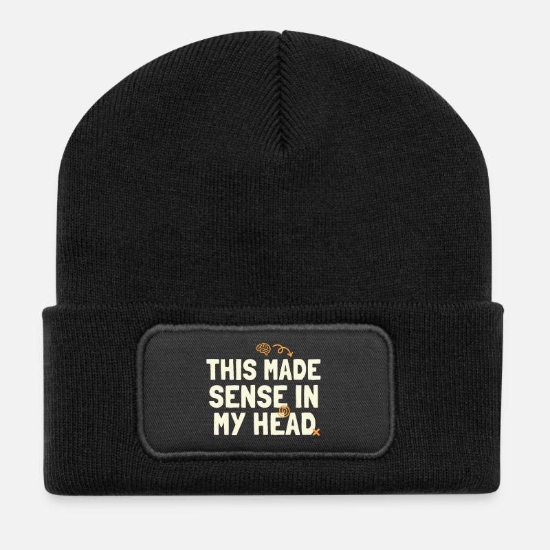 This Made Sense in My Head - Recycled Patch Beanie - black