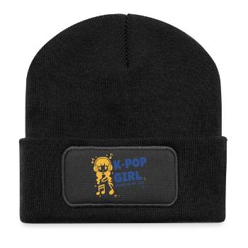 K-Pop-Mädchenmusik ist mein Leben Koreanische Popmusik süß - Recycelte Patch Beanie - Schwarz - Vorne