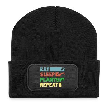 Amateur des plantes mange des plantes Plantes succulentes - Beanie recyclé à patch - noir - Devant