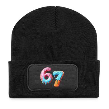 7th Birthday Boy 7 Years Old, I Was 6 Now In 7 - Recycled Patch Beanie - black - Front