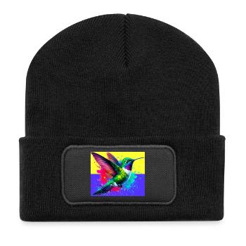 colibri - Beanie recyclé à patch - noir - Devant