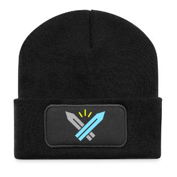 Pixel Swords RPG Gaming Retro Vector - Recycled Patch Beanie - black - Front
