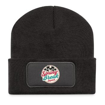 Spring Break Squad Palm Trees Tropical Holiday Party - Recycled Patch Beanie - dark grey - Front