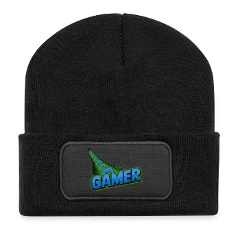 Gamer Controller Motif for Gamers and Retro - Recycled Patch Beanie - black - Front