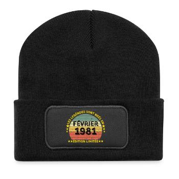 Legends born February 1981 limited edition - Recycled Patch Beanie - black - Front
