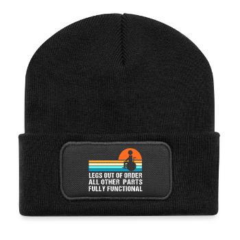 Rollstuhl - Recycelte Patch Beanie - Schwarz - Vorne