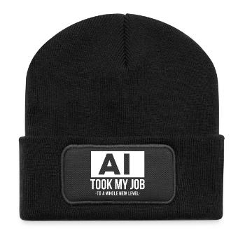 KI hat mir meinen Job genommen – künstliche Intelligenz - Recycelte Patch Beanie - Schwarz - Vorne
