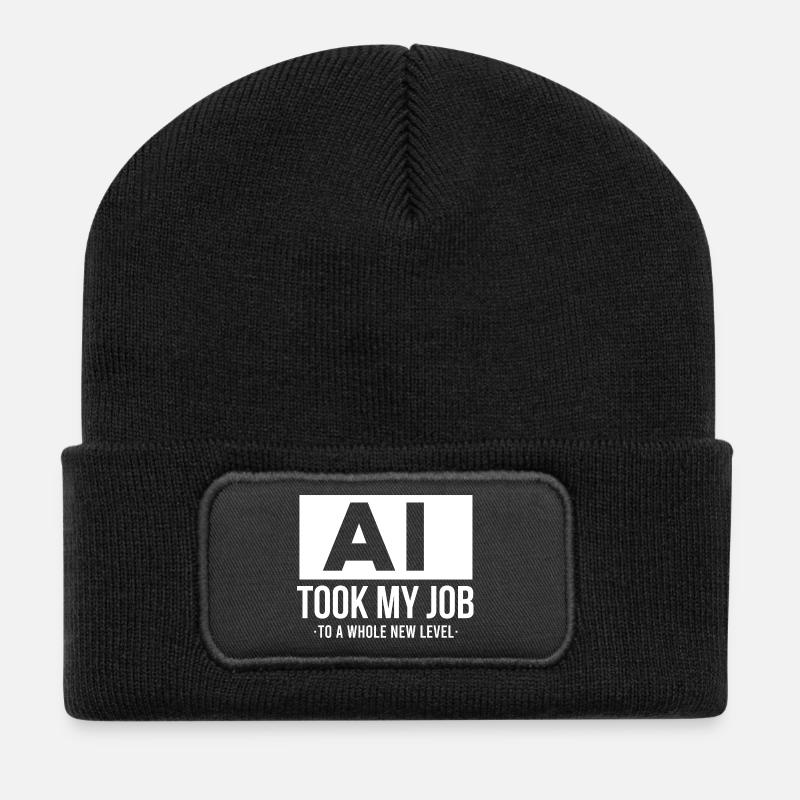 KI hat mir meinen Job genommen – künstliche Intelligenz - Recycelte Patch Beanie - Schwarz