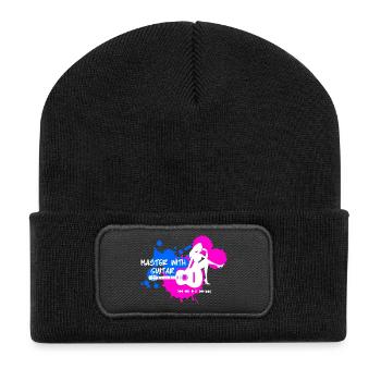 Master à la guitare - Bleu Rose Blanc - Beanie recyclé à patch - noir - Devant