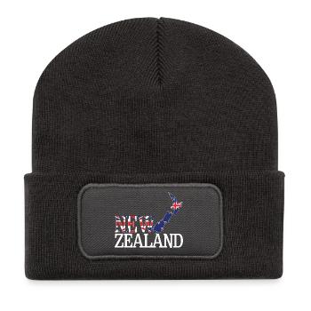 Neuseeländische Landkarte - Recycelte Patch Beanie - Dunkelgrau - Vorne