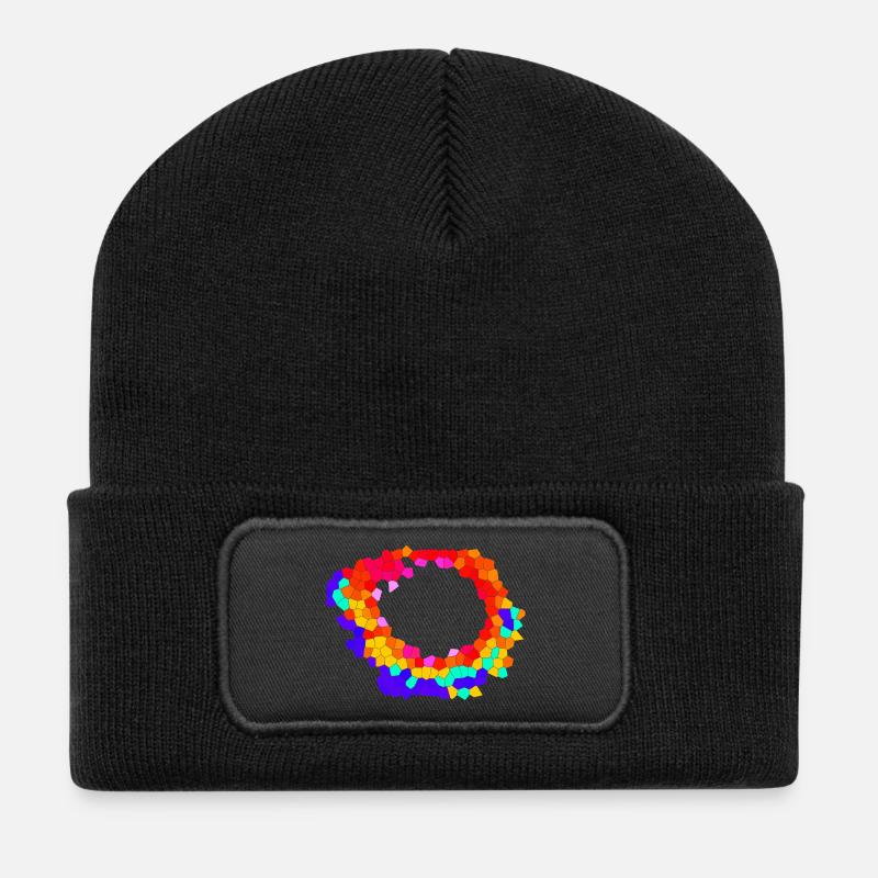 Voronoi Mosaic Orbit - Recycelte Patch Beanie - Schwarz