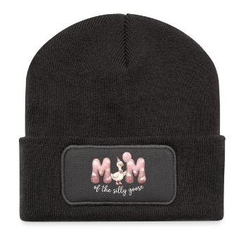 Mutter der Dummen Gans - Recycelte Patch Beanie - Dunkelgrau - Vorne
