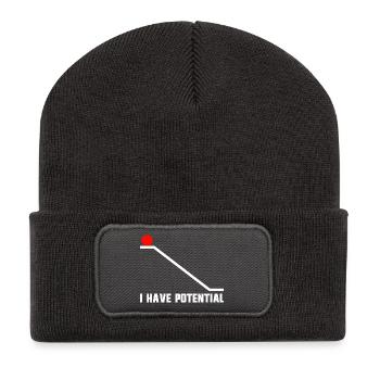 Physikwitz für Männer, lustige Wissenschaft, ich h - Recycelte Patch Beanie - Dunkelgrau - Vorne