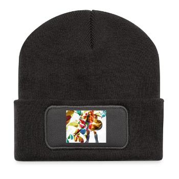 Lebendiger Tanz Regenbogenkonfetti - Recycelte Patch Beanie - Dunkelgrau - Vorne